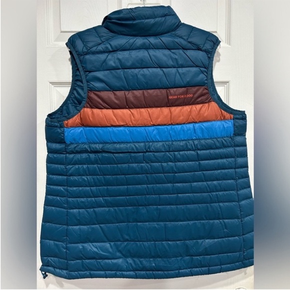 Cotopaxi Women’s XL Fuego Down Insulated Puff Vest Blue Teal Abyss Stripes NWT - Picture 3 of 13